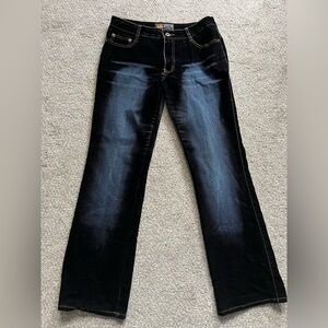 Vintage Y2K Route 66 Distressed Velvet Low Rise Jeans (8)